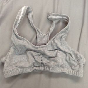 XS Grey Racerback Cotton Sports Bra